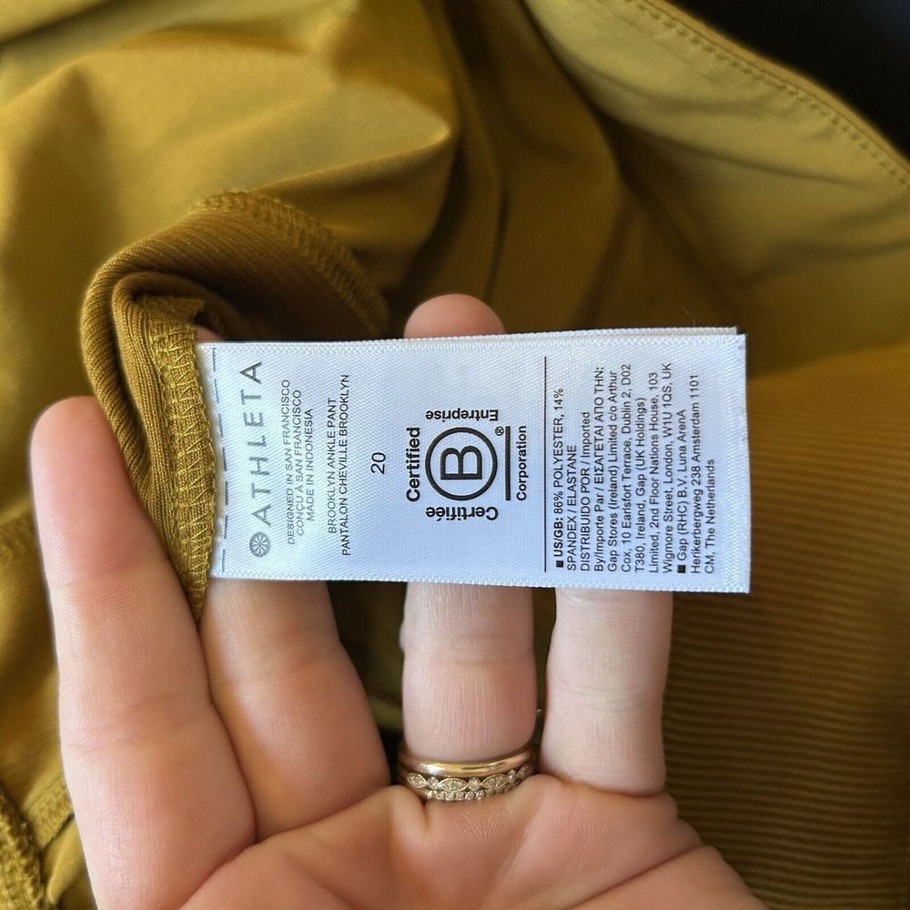 ATHLETA Size 20 Brooklyn Ankle Pants Yellow/Gold Lightweight - Picture 3 of 9